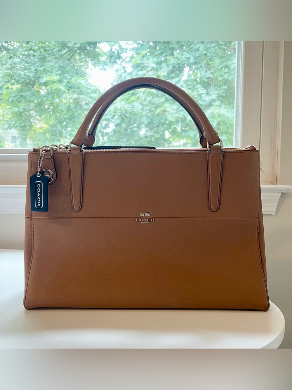 COACH Saffiano Leather Borough Satchel Bag